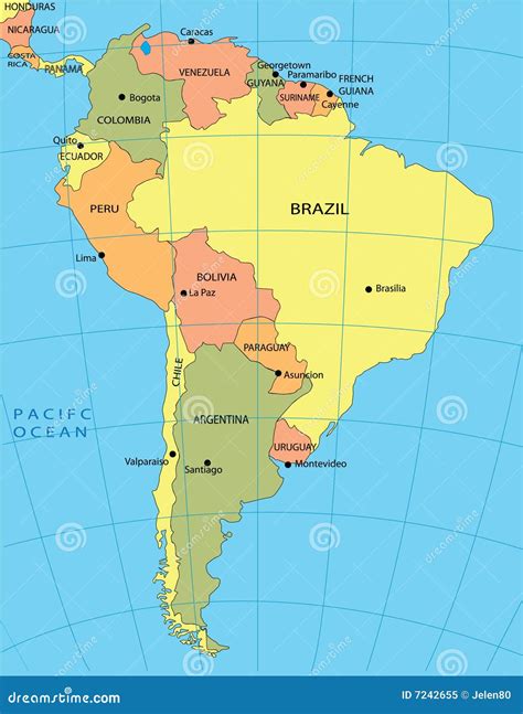 4 Free Political Map Of South America With Countries In Pdf World Map