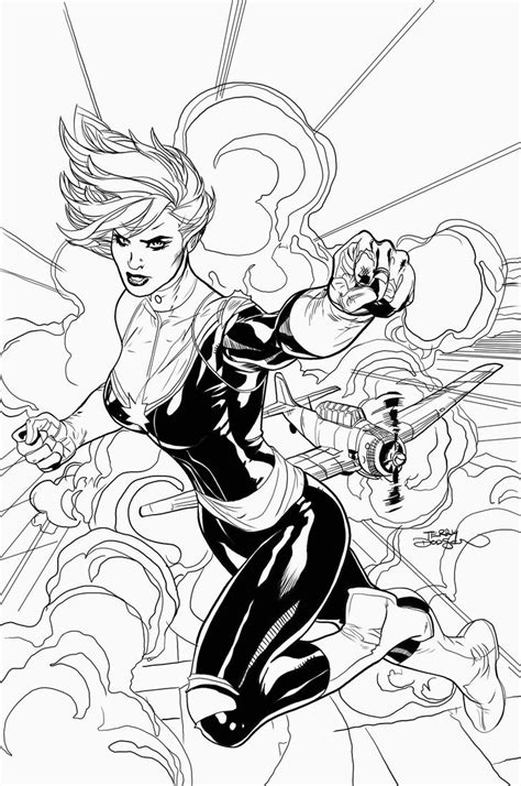 Captain Marvel By Terry Dodson Inks By Pendecon On Deviantart