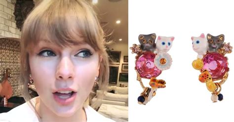 Taylor Swifts Cat Earrings Popsugar Fashion Uk
