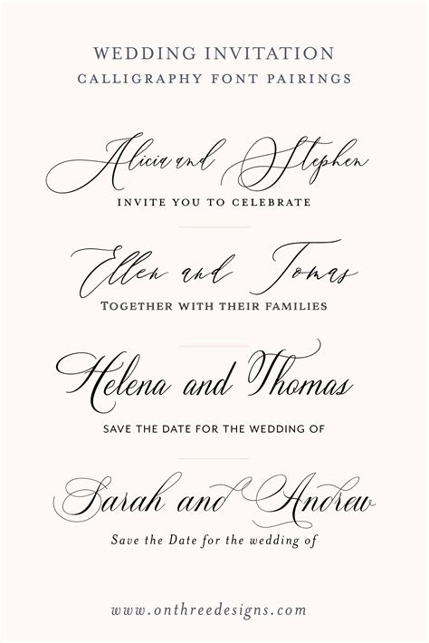 On Three Designs — Our All Time Favorite Fonts Wedding Invitation