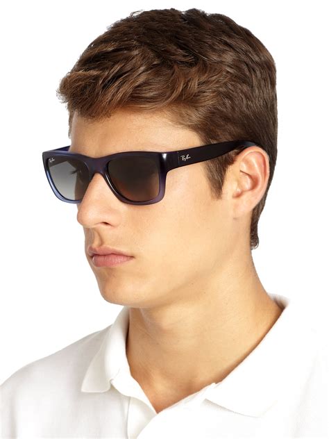 Lyst Ray Ban Square Glam Acetate Sunglasses In Blue For Men