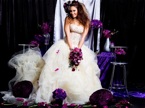 Rock And Roll Bride Purple Princess Shoot Modern Wedding
