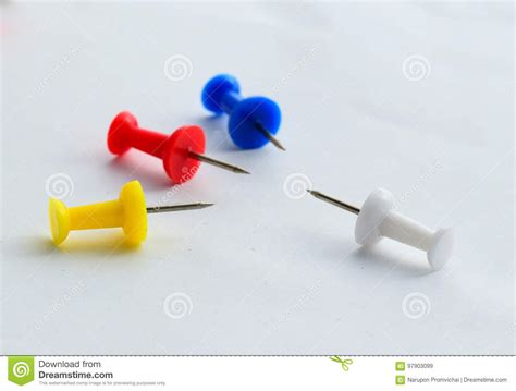 Pins On White Paper Stock Image Image Of Paper Pins 97903099