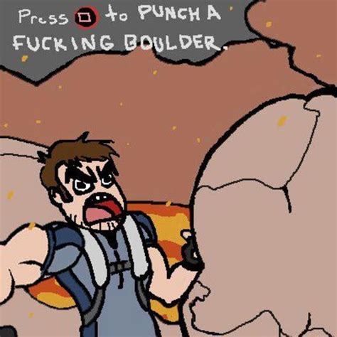 Press X Chris Redfield Punching A Boulder Know Your Meme