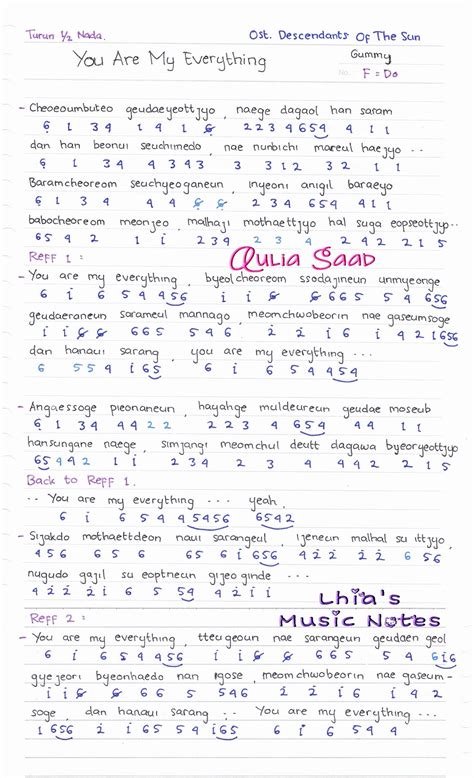 You are my sunshine, my only sunshine you make me happy when skies are grey you never know, dear, how much i love you please don't take my sunshine away. Not Angka : Gummy - You Are My Everything (Ost. Descendants Of The Sun) | Not Angka Lagu (Ost. K ...