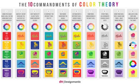 Infografía 10 Mandamientos De La Teoría Del Color