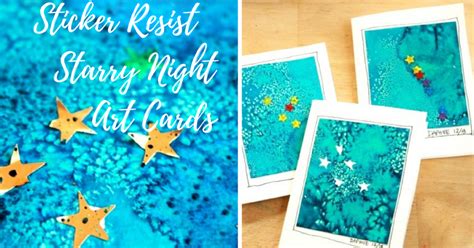 Gorgeous Sticker Resist Starry Night Cards Starry Night Art Night