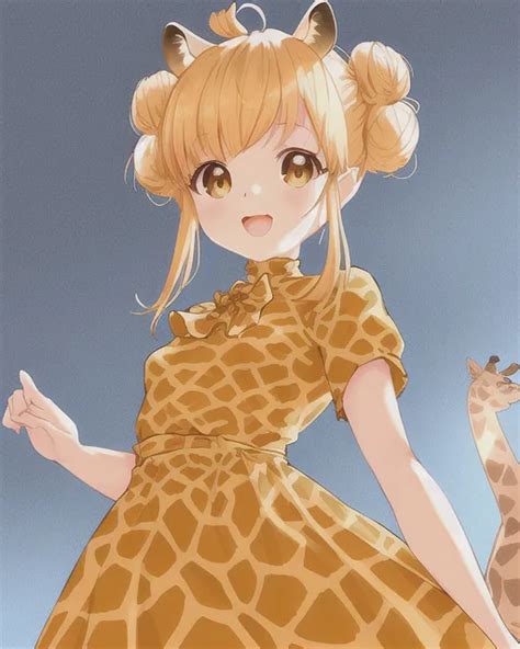 Giraffe Girl Animal Series Starryai
