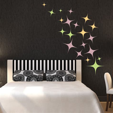 Four Pointed Star Wall Sticker Creative Multi Pack Wall Decal Art