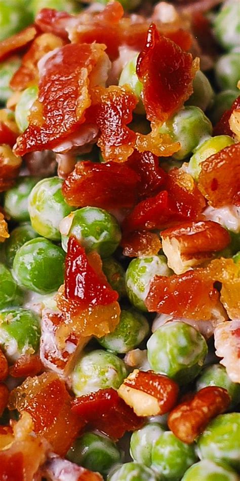 The best thanksgiving side dishes for turkey day! Creamy, crunchy pea, bacon, pecan salad - holiday, Thanksgiving, Christmas salad, side dish ...