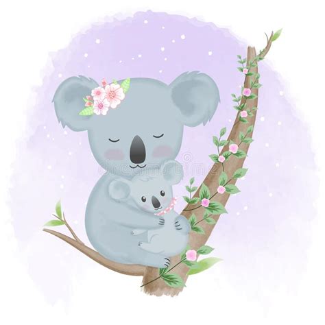 Cartoon Mother And Baby Koala Stock Vector Illustration Of Australian