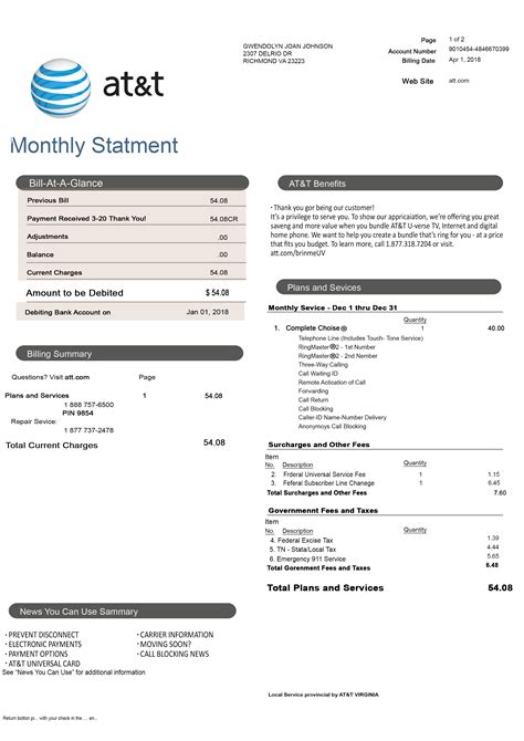 United State America Utility Bill Psd Template Identity Tools