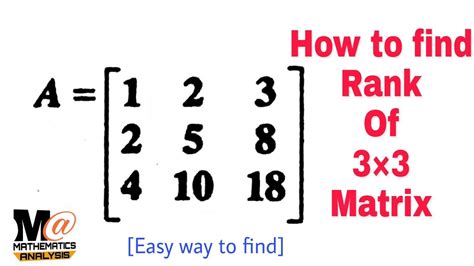 1 How To Find Rank Of The Matrix Rank Of A Matrix Matrix And