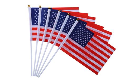 American Flag 8 X 12 Mounted On 24 Wooden Stick 24 Count Dekoration