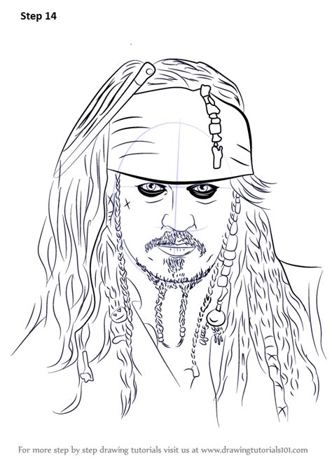 Learn How To Draw Captain Jack Sparrow Characters Step By Step