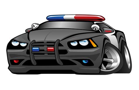 Police Muscle Car Cartoon Vector Illustration Download