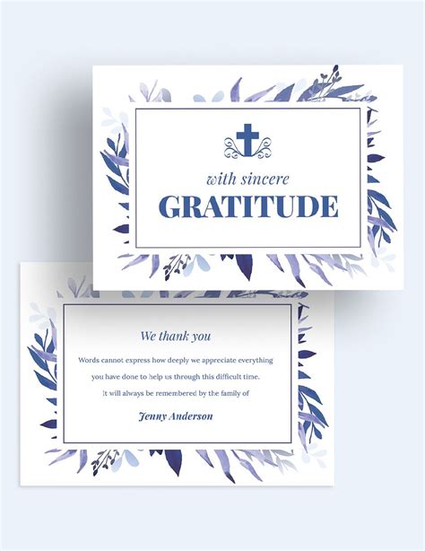 Bereavement Thank You Card Template In Word Publisher Pages