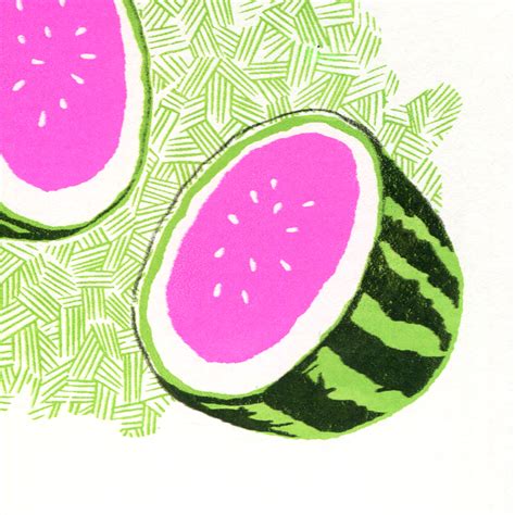 Melon Fruit Art Print 90s Style Wall Art Memphis Style Screen Print