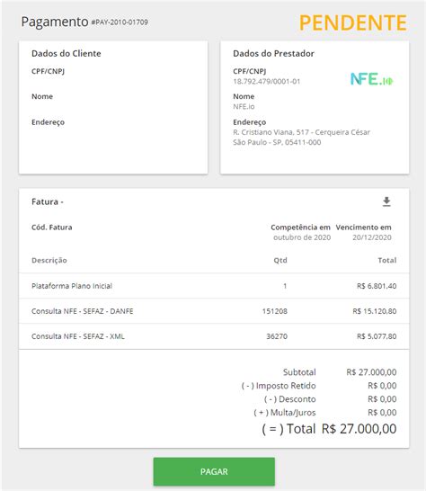 Como Realizar O Pagamento Da Sua Fatura Pela Nova Tela Da Nfe Io