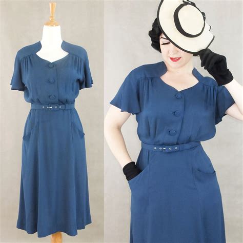 Vintage 1930s 1940s Rayon Dress Darla Authentic Etsy Rayon