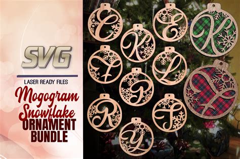 Download Monogram Family Christmas Ornament SVG Glowforge Files ...