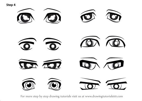Learn How To Draw Anime Eyes Male Eyes Step By Step Drawing Tutorials