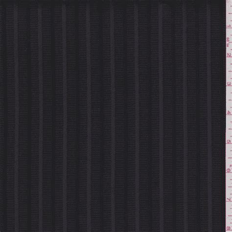 Blackcharcoal Satin Stripe Cotton Suiting Fabric Sold By The Yard