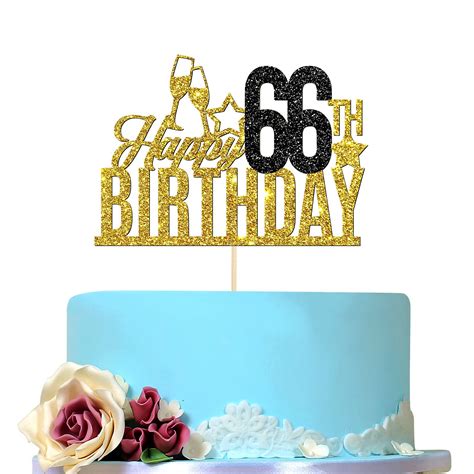 Buy Happy 66th Birthday Cake Topper Sixty Six Year Old Cake Topper