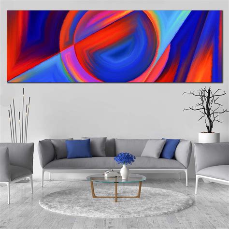 Circular Shapes Canvas Wall Art Abstract Forms Canvas Print Red Blue