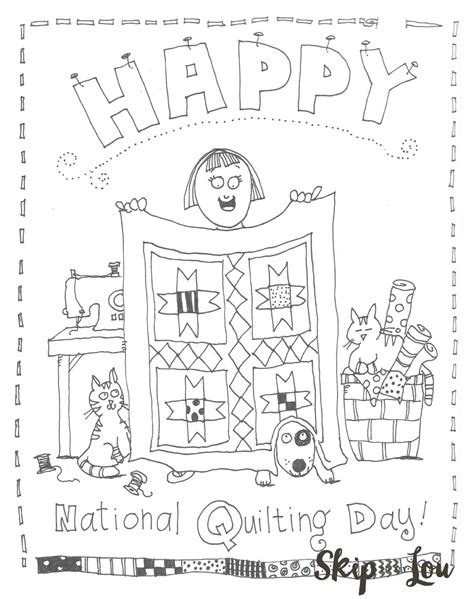 Quilt patterns lend themselves quite nicely to coloring, and we have three free quilt coloring sheets to help spark your creativity! National Quilting Day Coloring Page | Skip To My Lou