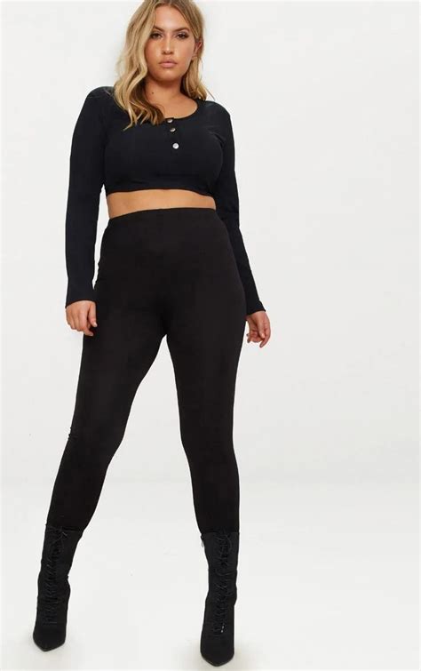 Plus Black Jersey Leggings In 2020 Fashion Plus Size Outfits Size