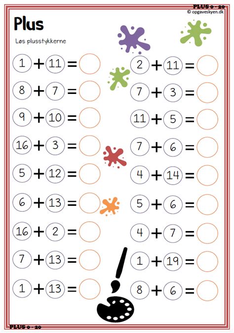 Kindergarten Math Worksheets Addition Math Coloring Worksheets 1st