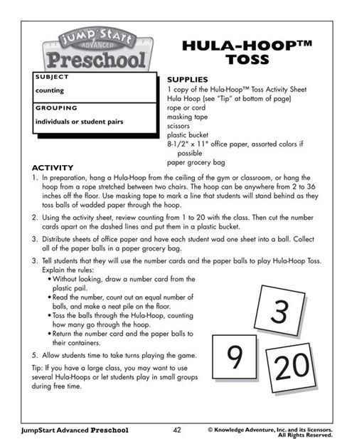 Hula Hoop Toss Preschool Math Lesson Plans And Activities On Counting
