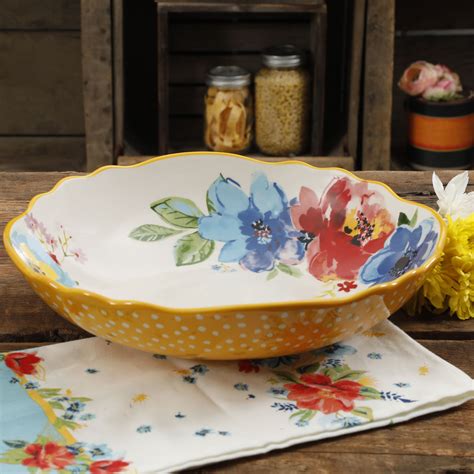 The Pioneer Woman Melody 1275 Inch Large Pasta Serving Bowl Walmart