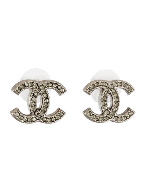 Chanel Crystal Cc Stud Earrings Earrings Cha The Realreal