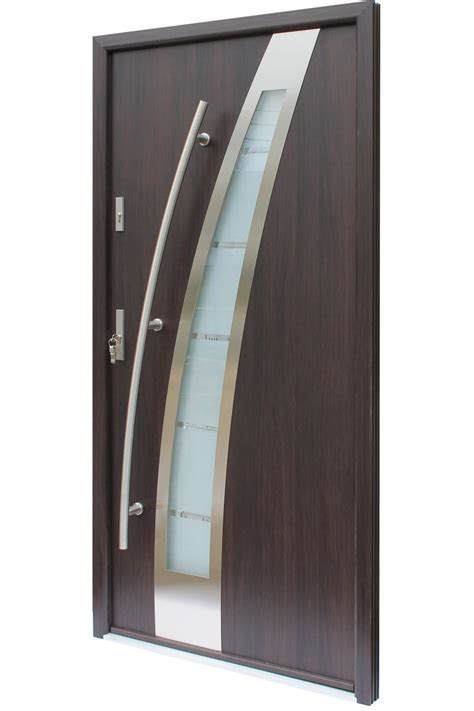 Praga Modern Stainless Steel Exterior Door