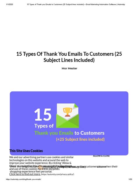 15 Types Of Thank You Emails To Customers 25 Subject Lines Included