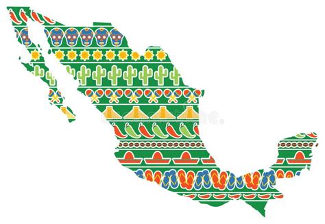Mexico Map With Icons Stock Illustration Illustration Of Nayarit