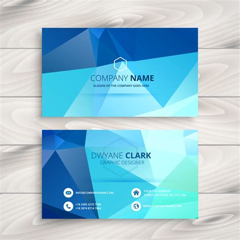 Blue Polygonal Business Card Vector Design Art Illustration Download