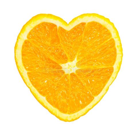 Slice Of Fresh Orange Heart Shaped Stock Photo Image Of Colorful
