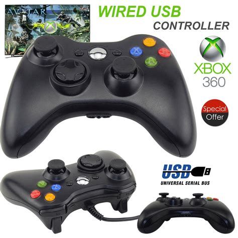 Xbox 360 Wired Controller 2x New Black Wired Usb Game Pad Controller
