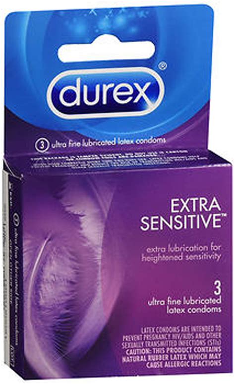 durex extra sensitive condoms lubricated latex 3 ct the online drugstore