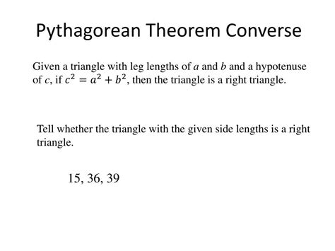 Ppt Apply The Pythagorean Theorem And Its Converse Powerpoint