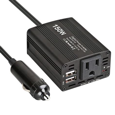 Buy Car Power Inverter Car Charger 150W DC 12V to 110v AC Car Inverter