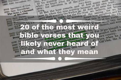 20 Of The Most Weird Bible Verses That You Likely Never Heard Of And What They Mean Yencomgh