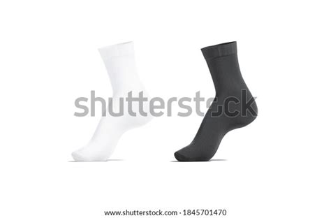 Blank Black White Long Socks Mockup Stock Illustration