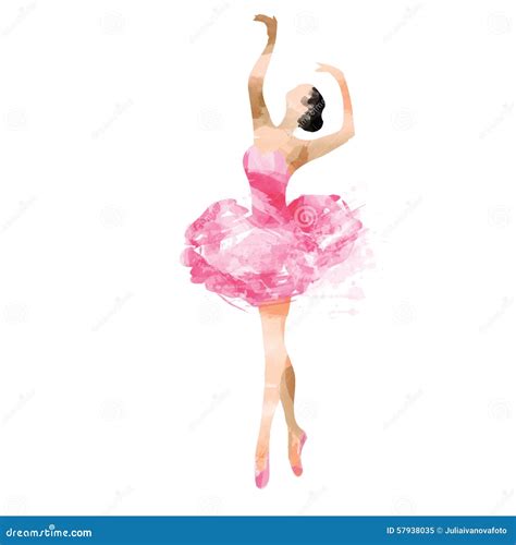 Watercolor Ballerina Dancing Stock Vector Illustration Of Jump Brush