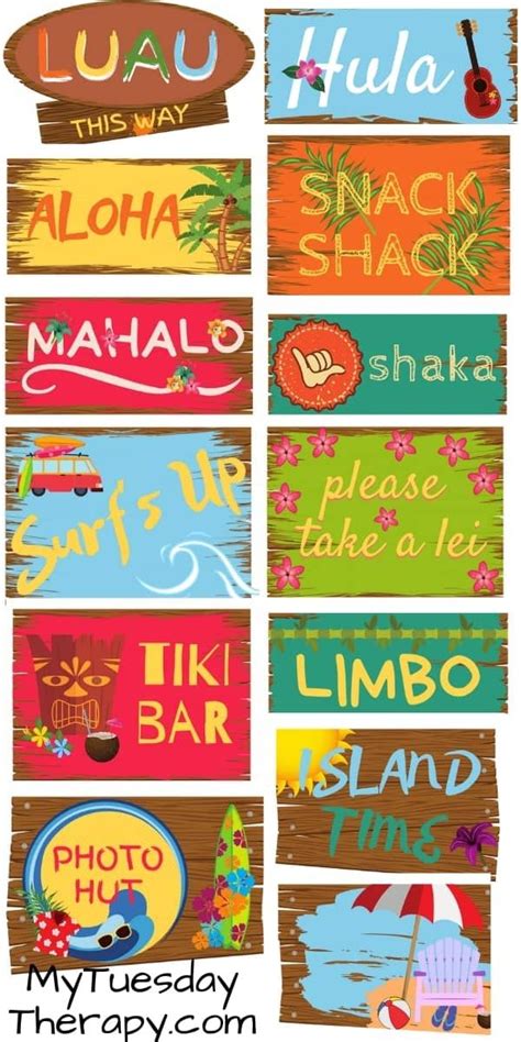 Luau Printables – 50+ Pages of Hawaiian Fun  Luau party decorations