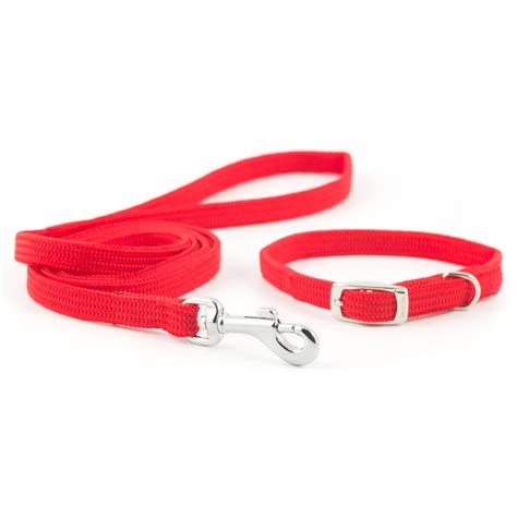 Ancol Red Softweave Puppy Collar And Lead Set
