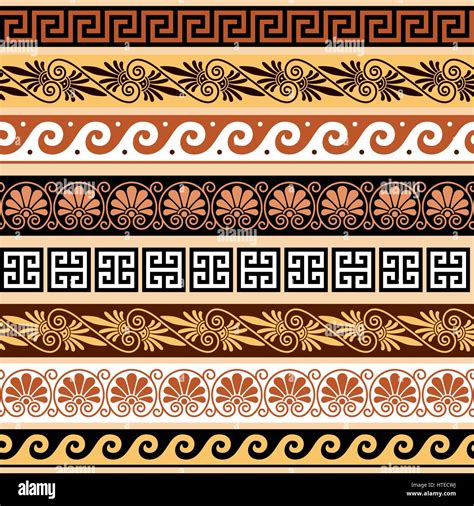 Ancient Greek Pattern Seamless Set Of Antique Borders From Greece